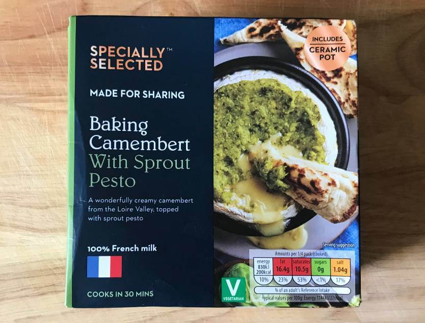Aldi's baked Camembert with sprout pesto